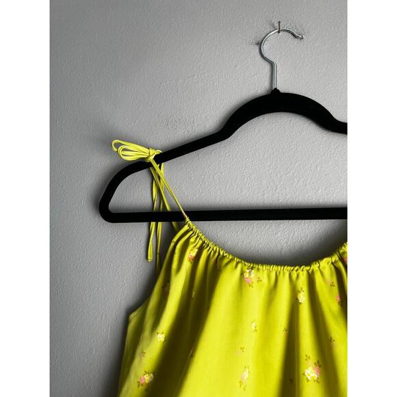 Urban Outfitters Women’s Sleeveless Green Floral Tank Tie Strap Size Small - Picture 4 of 7